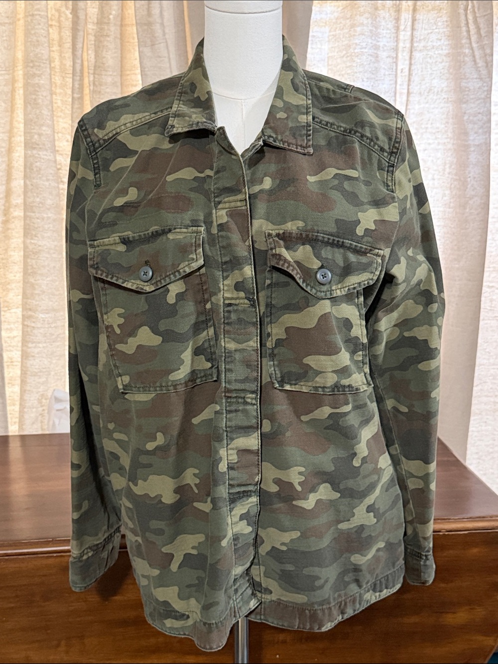 American Eagle Outfitters Olive Green Camo Field Jacket Nah to Love XL - Picture 2 of 11